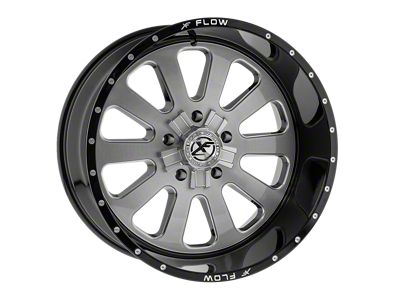 XFX Flow XFX-302 Brushed and Milled with Black Lip 5-Lug Wheel; 24x12; -44mm Offset (05-11 Dakota)