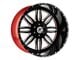 XFX Flow XFX-303 Gloss Black and Milled with Red Inner 5-Lug Wheel; 24x14; -76mm Offset (05-11 Dakota)