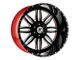 XFX Flow XFX-303 Gloss Black and Milled with Red Inner 5-Lug Wheel; 26x12; -44mm Offset (05-11 Dakota)