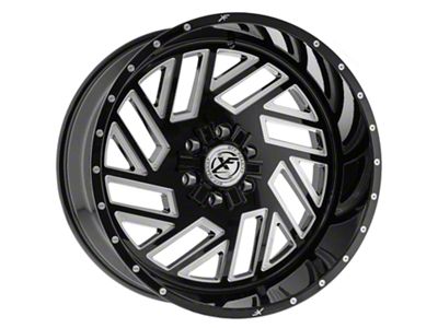 XFX Flow XFX-304 Gloss Black Milled 8-Lug Wheel; 20x12; -44mm Offset (17-22 F-350 Super Duty SRW)