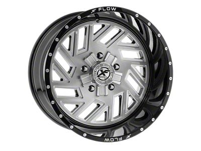 XFX Flow XFX-304 Brushed and Milled with Black Lip 5-Lug Wheel; 24x12; -44mm Offset (09-18 RAM 1500)