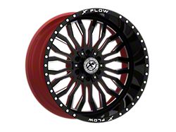 XFX Flow XFX-305 Gloss Black and Milled with Red Inner 5-Lug Wheel; 24x12; -44mm Offset (02-08 RAM 1500, Excluding Mega Cab)