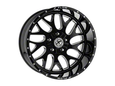 XFX Flow XFX-301 Gloss Black and Milled 6-Lug Wheel; 20x10; -24mm Offset (07-13 Sierra 1500)