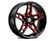 Xtreme Offroad NX-15 Midnight Black Red Face 6-Lug Wheel; 20x10; -25mm Offset (09-14 F-150)
