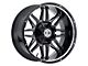 Xtreme Offroad NX-9 Midnight Black Milled 8-Lug Wheel; 20x9; 12mm Offset (17-22 F-350 Super Duty SRW)