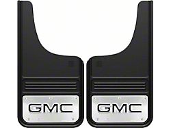 12-Inch x 23-Inch Mud Flaps with Black GMC Logo; Front or Rear (Universal; Some Adaptation May Be Required)