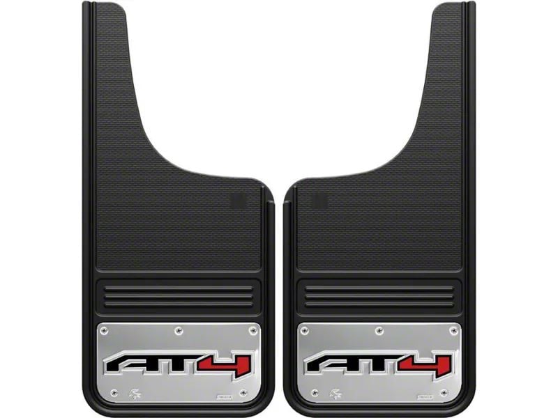 Yukon 12Inch x 26Inch Mud Flaps with AT4 Logo; Front or Rear