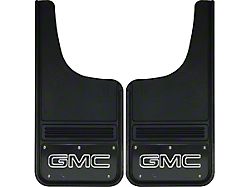 12-Inch x 26-Inch Mud Flaps with Black GMC Logo; Front or Rear (Universal; Some Adaptation May Be Required)