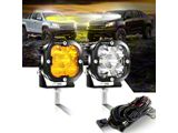 3-Inch LED Pod Lights with White and Yellow Covers (Universal; Some Adaptation May Be Required)