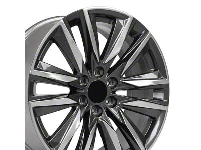 CA91 Gunmetal with Polished Face 6-Lug Wheel; 22x9; 28mm Offset (21-24 Yukon)