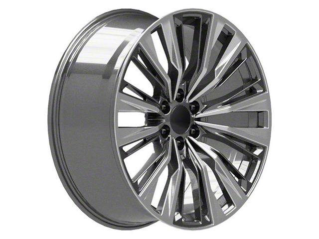 CA93 Gunmetal with Polished Face 6-Lug Wheel; 24x10; 28mm Offset (21-24 Yukon)