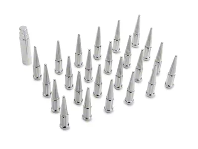 Chrome Spike Lug Nut Kit; 14mm x 1.5; Set of 24 (07-25 Yukon)