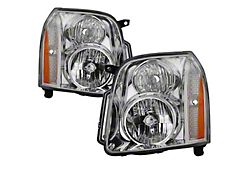 Crystal Headlights; Chrome Housing; Clear Lens (07-14 Yukon Denali)