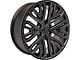 CV37 Black Milled 6-Lug Wheel; 20x9; 28mm Offset (21-24 Yukon)