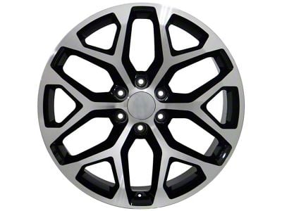 CV98B Black Machined 6-Lug Wheel; 20x9; 27mm Offset (21-24 Yukon)