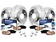 Drilled and Slotted 6-Lug Brake Rotor, Pad, Brake Fluid and Cleaner Kit; Front and Rear (08-14 Yukon)