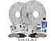 Drilled and Slotted 6-Lug Brake Rotor, Pad, Caliper, Brake Fluid and Cleaner Kit; Front (08-20 Yukon)