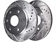 Drilled and Slotted 6-Lug Brake Rotor, Pad, Brake Fluid and Cleaner Kit; Rear (07-14 Yukon)