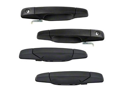 Exterior Door Handles; Black; 4-Pieces (07-14 Yukon w/o Keyless Entry)