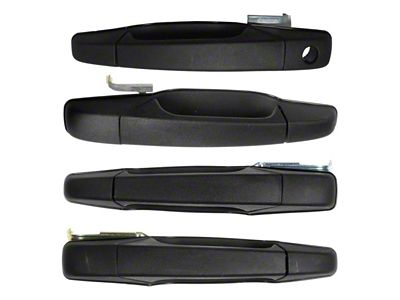 Exterior Door Handles; Front and Rear; Black (07-13 Yukon)