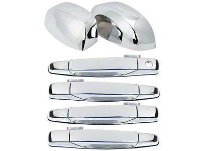 Exterior Door Handles and Mirror Cap Trim Kit; Chrome (07-14 Yukon)