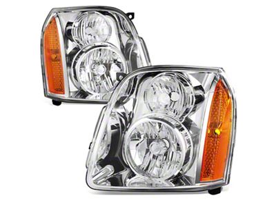 Factory Style Headlights with Amber Corner; Chrome Housing; Clear Lens (07-14 Yukon, Excluding Denali)