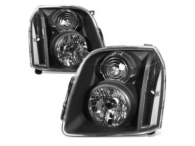 Factory Style Headlights with Clear Corner; Black Housing; Clear Lens (07-14 Yukon, Excluding Denali)