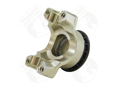 Yukon Gear Differential End Yoke; Rear Differential; Ford 10.25 and 10.50-Inch; Pinion Yoke; 31-Spline; Strap Style; For Use with 1410 U-Joint; 1.19-Inch Cap Diameter; 4.19 in Span Cap to cap; 3.16-Inch Tall; Fits Short Spline Pinion (00-04 F-150)