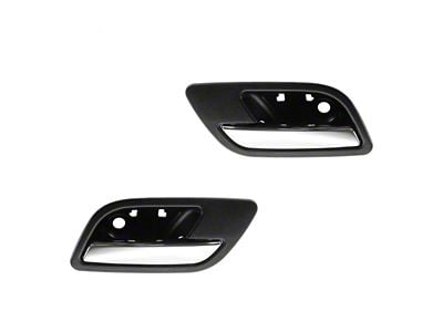 Interior Door Handles; Rear; Chrome and Black (07-14 Yukon)