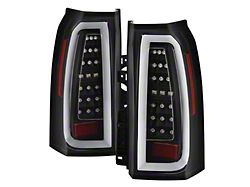 LED Tail Lights; Black Housing; Clear Lens (15-19 Yukon)