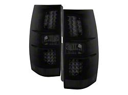 LED Tail Lights; Black Housing; Smoked Lens (07-14 Yukon, Excluding Hybrid)