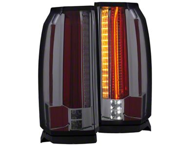 LED Tail Lights; Chrome Housing; Smoked Lens (15-20 Yukon)