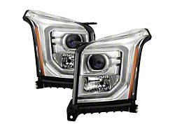 OE Style Headlights; Chrome Housing; Clear Lens (15-20 Yukon w/ Factory Halogen Headlights)