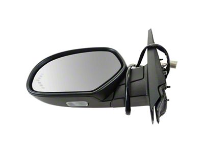 Powered Heated Mirror with Turn Signal and Puddle Light; Black; Driver Side (07-14 Yukon w/ Puddle Lights & Memory Mirrors)