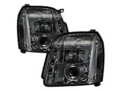 Signature Series LED Halo Projector Headlights; Chrome Housing; Smoked Lens (07-14 Yukon)