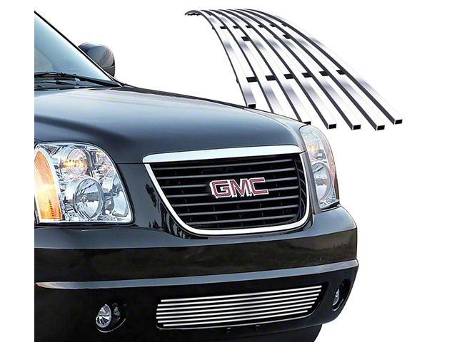 Stainless Steel Billet Lower Bumper Grille Insert; Polished (07-14 Yukon w/o Tow Hooks, Excluding Hybrid)