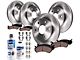 Vented 6-Lug Brake Rotor, Pad, Brake Fluid and Cleaner Kit; Front and Rear (08-14 Yukon)