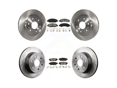 Vented 6-Lug Brake Rotor and Semi-Metallic Pad Kit; Front and Rear (15-20 Yukon)