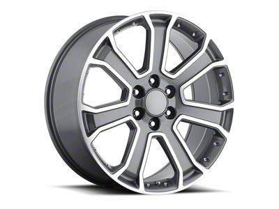 Yukon Denali Replica Grey Machine Face 6-Lug Wheel; 22x9; 31mm Offset (21-24 Yukon)