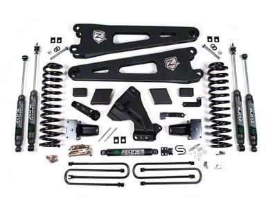 Zone Offroad 5-Inch Radius Arm Suspension Lift Kit with Nitro Shocks (23-25 4WD 6.8L, 7.3L F-250 Super Duty w/o Factory Overload Springs)