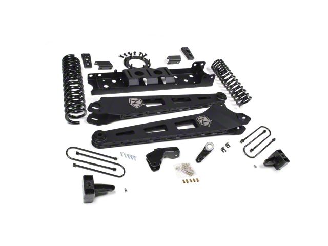 Zone Offroad 4-Inch Front Radius Arm / 2-Inch Rear Block Suspension Lift Kit with Fox Shocks (19-24 4WD 6.4L RAM 3500 w/ Factory Overload Springs)