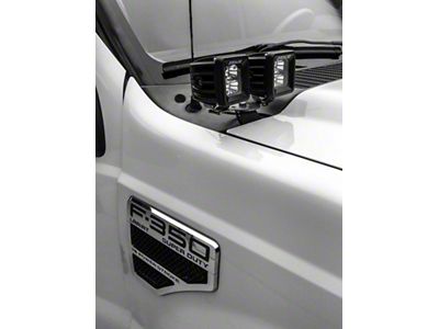 ZRoadz Four 3-Inch LED Pod Lights with Hood Hinge Mounting Brackets (11-16 F-350 Super Duty)