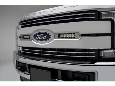 ZRoadz Two 6-Inch LED Light Bars with Upper Grille Mounting Brackets; Brushed (17-19 F-350 Super Duty Lariat, King Ranch)