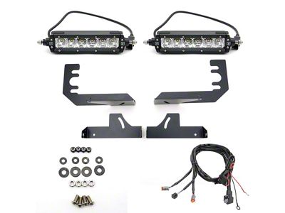 ZRoadz Two 6-Inch Straight Single Row LED Light Bars with Rear Bumper Mounting Brackets (19-24 RAM 1500)