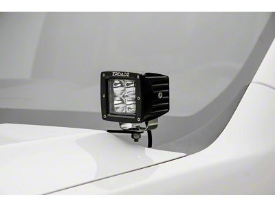 ZRoadz Two 3-Inch LED Pod Lights with Hood Hinge Mounting Brackets (07-13 Sierra 1500)