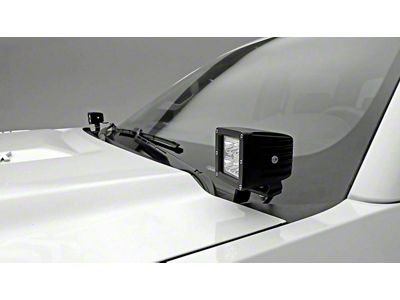ZRoadz Four 3-Inch LED Pod Lights with Hood Hinge Mounting Brackets (15-19 Silverado 2500 HD)