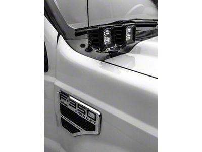 ZRoadz Four 3-Inch LED Pod Lights with Hood Hinge Mounting Brackets (11-16 F-250 Super Duty)