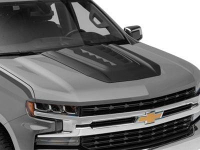 Air Design Silverado 1500 Hood Scoop; Satin Black GM39A01 (19-25 ...