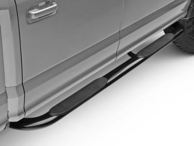 Barricade F-150 4-Inch Oval 90 Degree Bent End Side Step Bars; Black ...