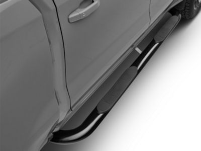 Redrock Silverado 1500 4-inch Oval Bent End Side Step Bars; Black 